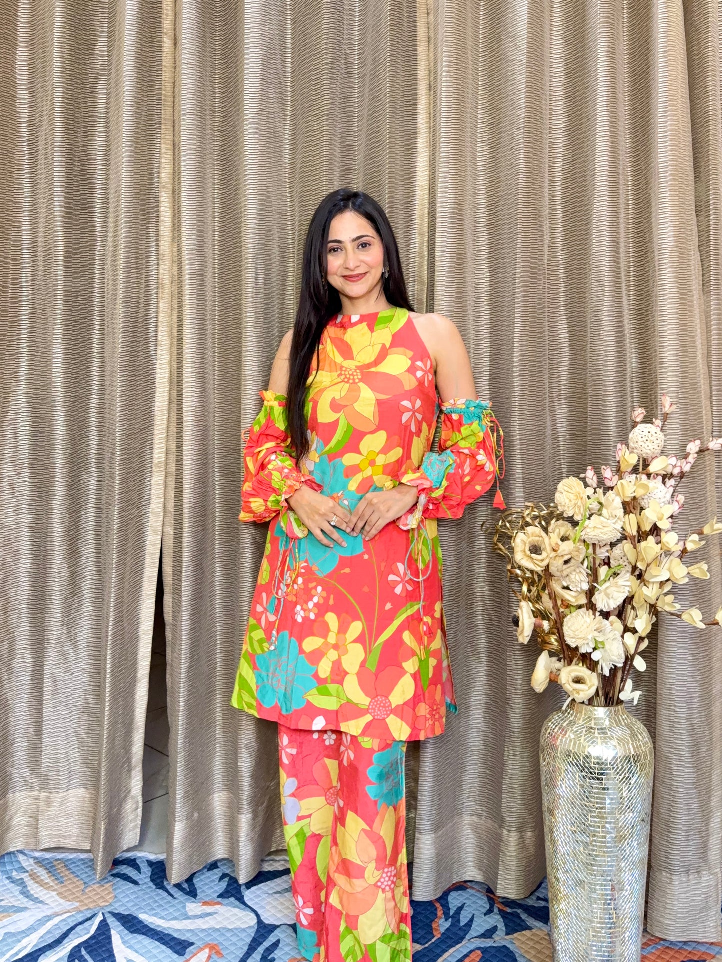 Vermilion Red Kimi Co Ord Set