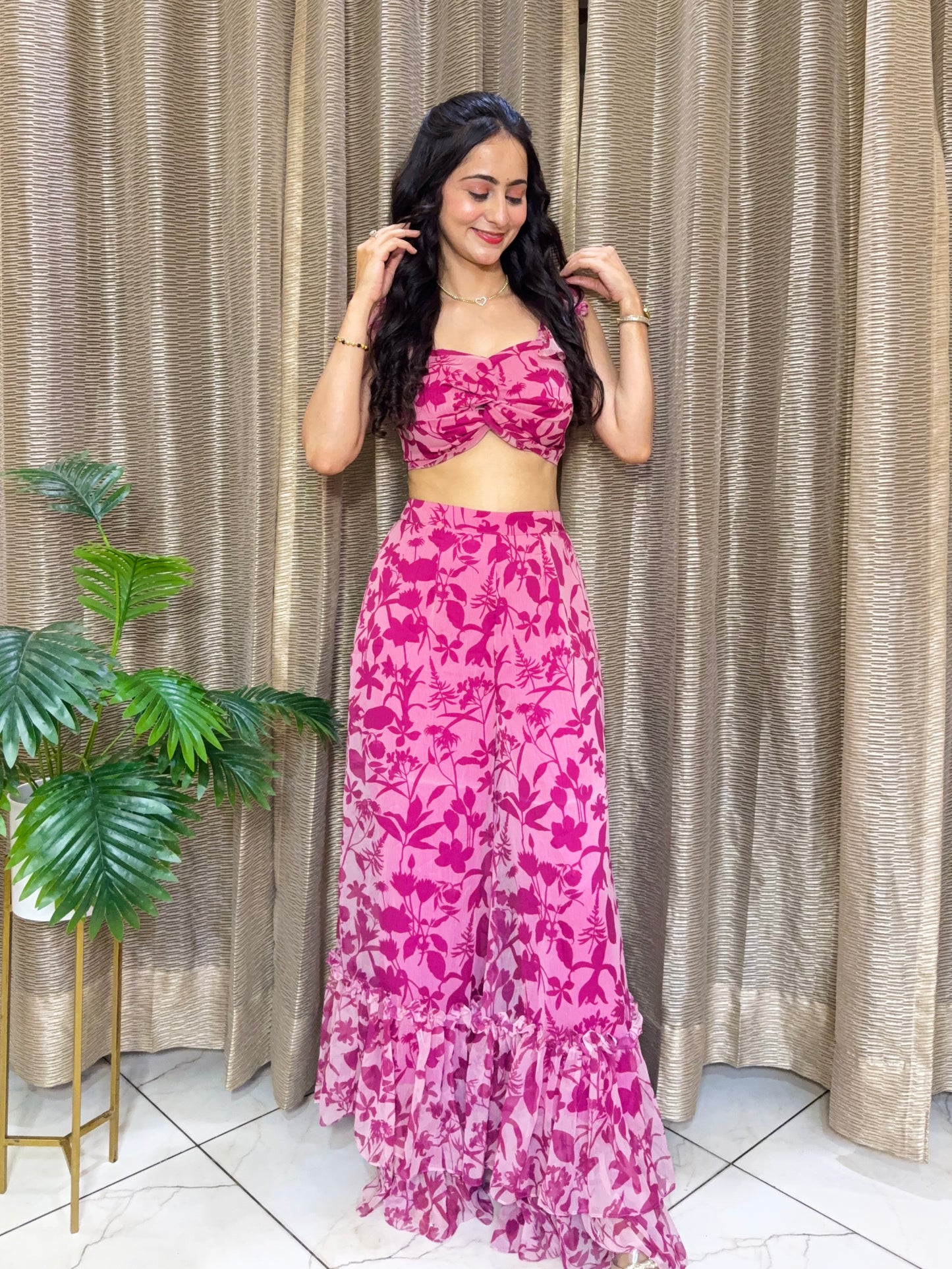 PINK CHIFFON EMMA CO-ORD SET