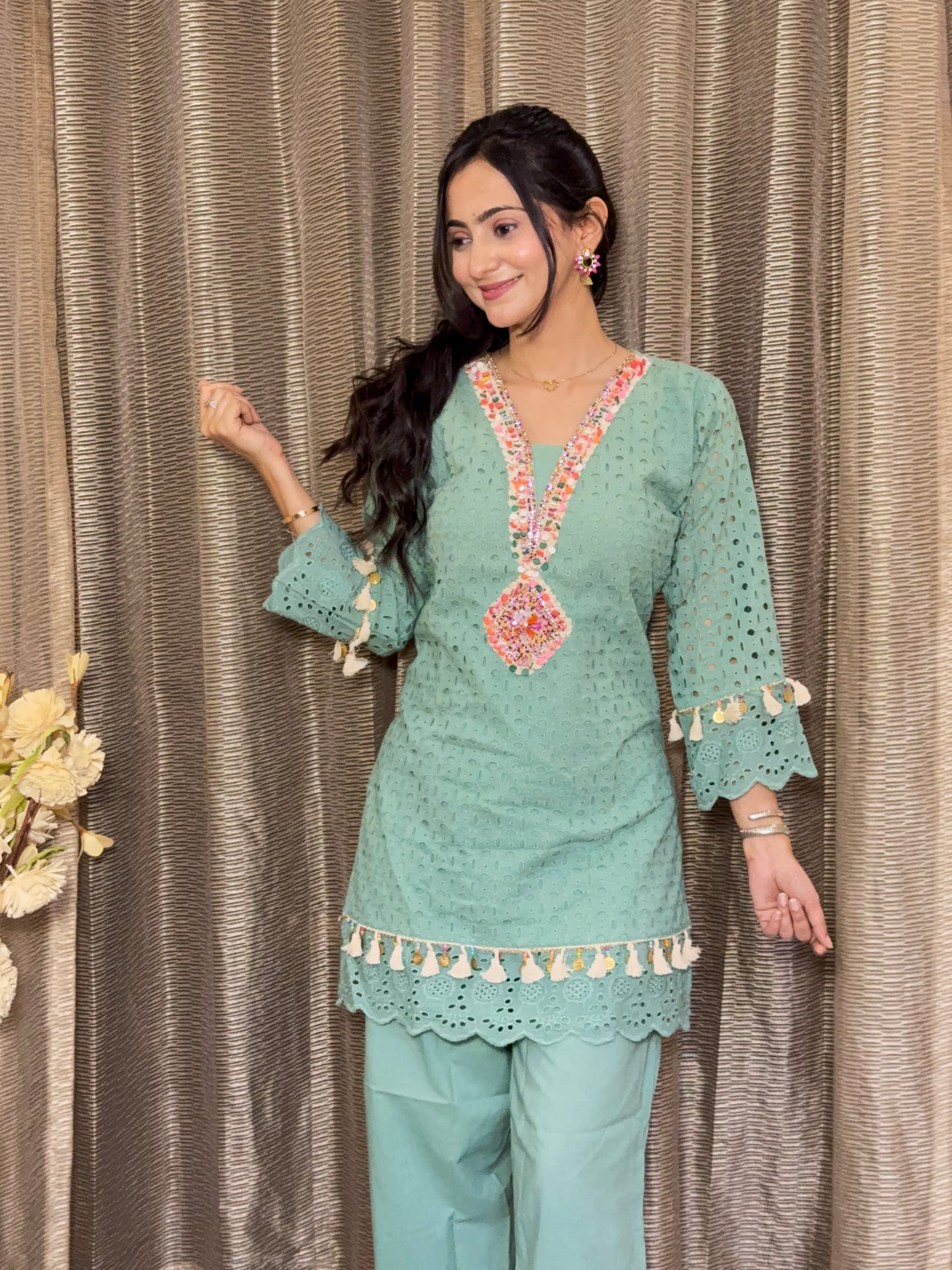 RANGEELA SCHIFFLI COORD SET