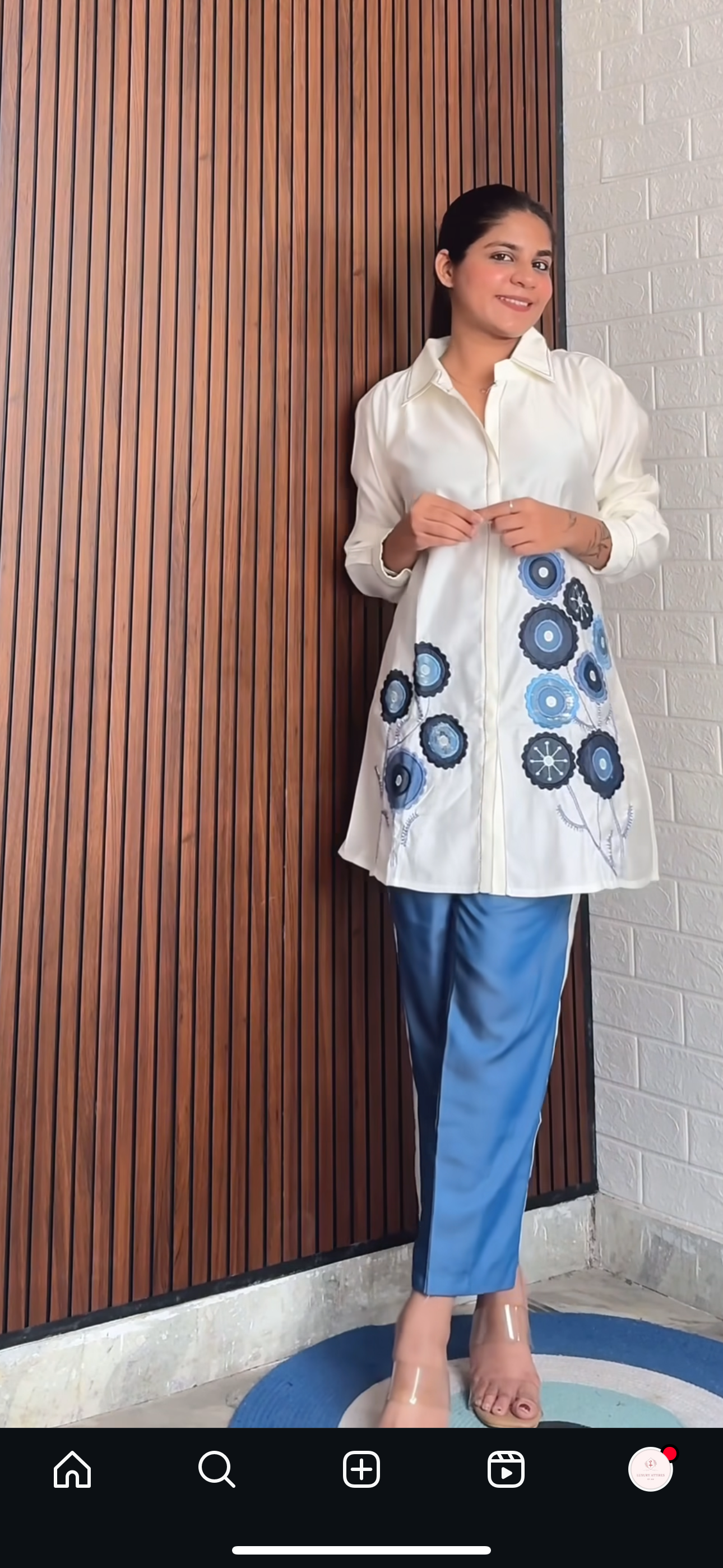 FLOWER DENIM COORDSET