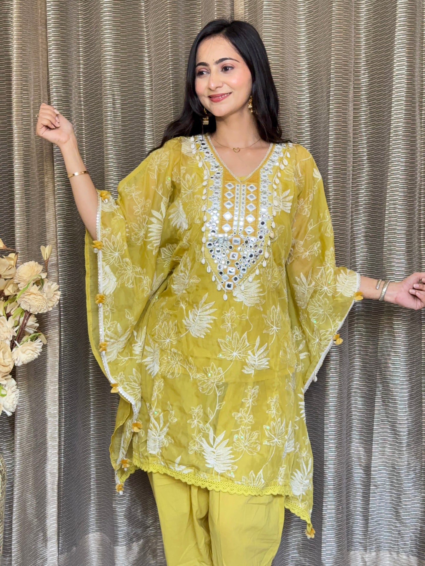 YELLOW KAFTAAN SET