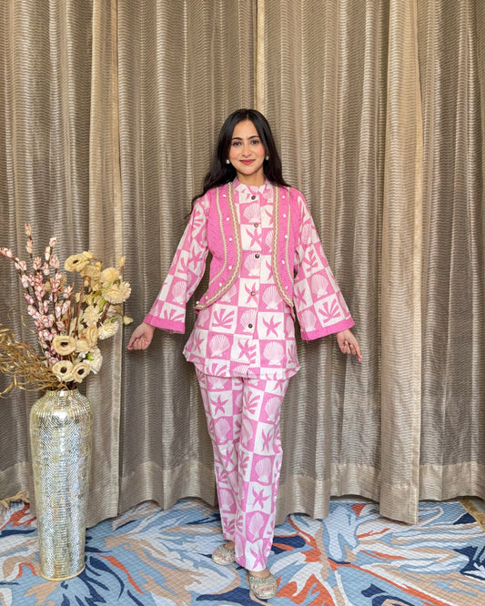 PINK JACKET COORD SET