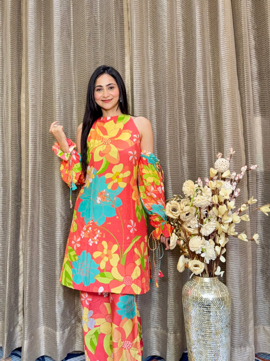 Vermilion Red Kimi Co Ord Set