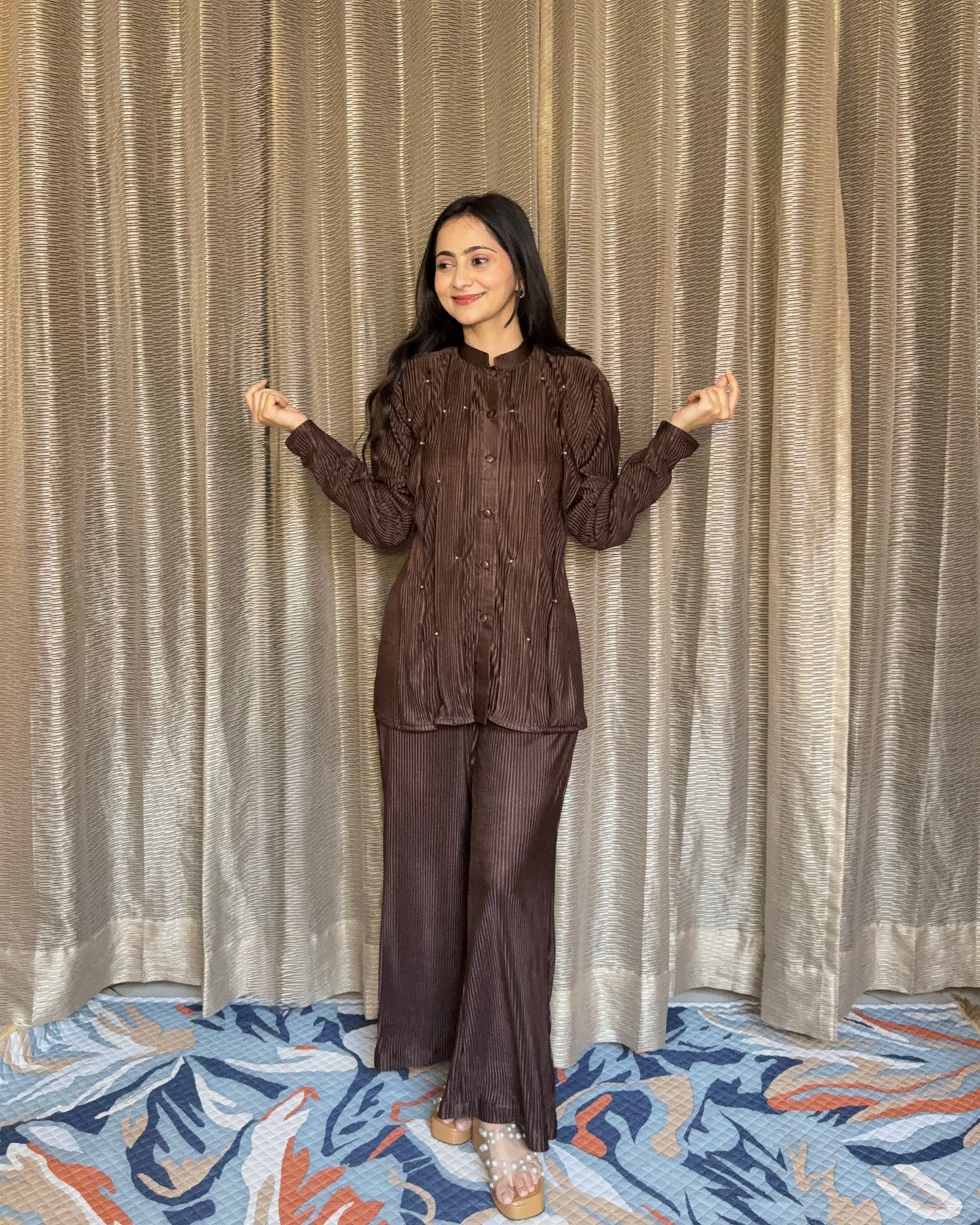 PLEATED COORD SET