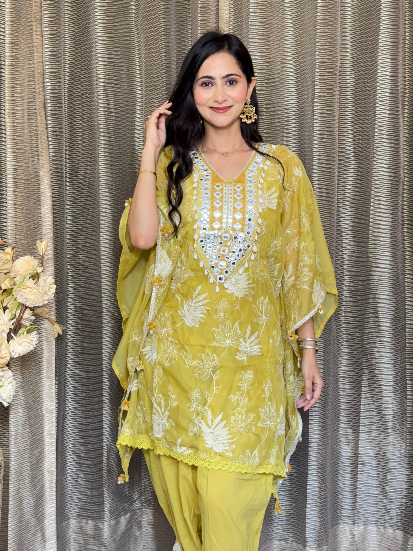 YELLOW KAFTAAN SET