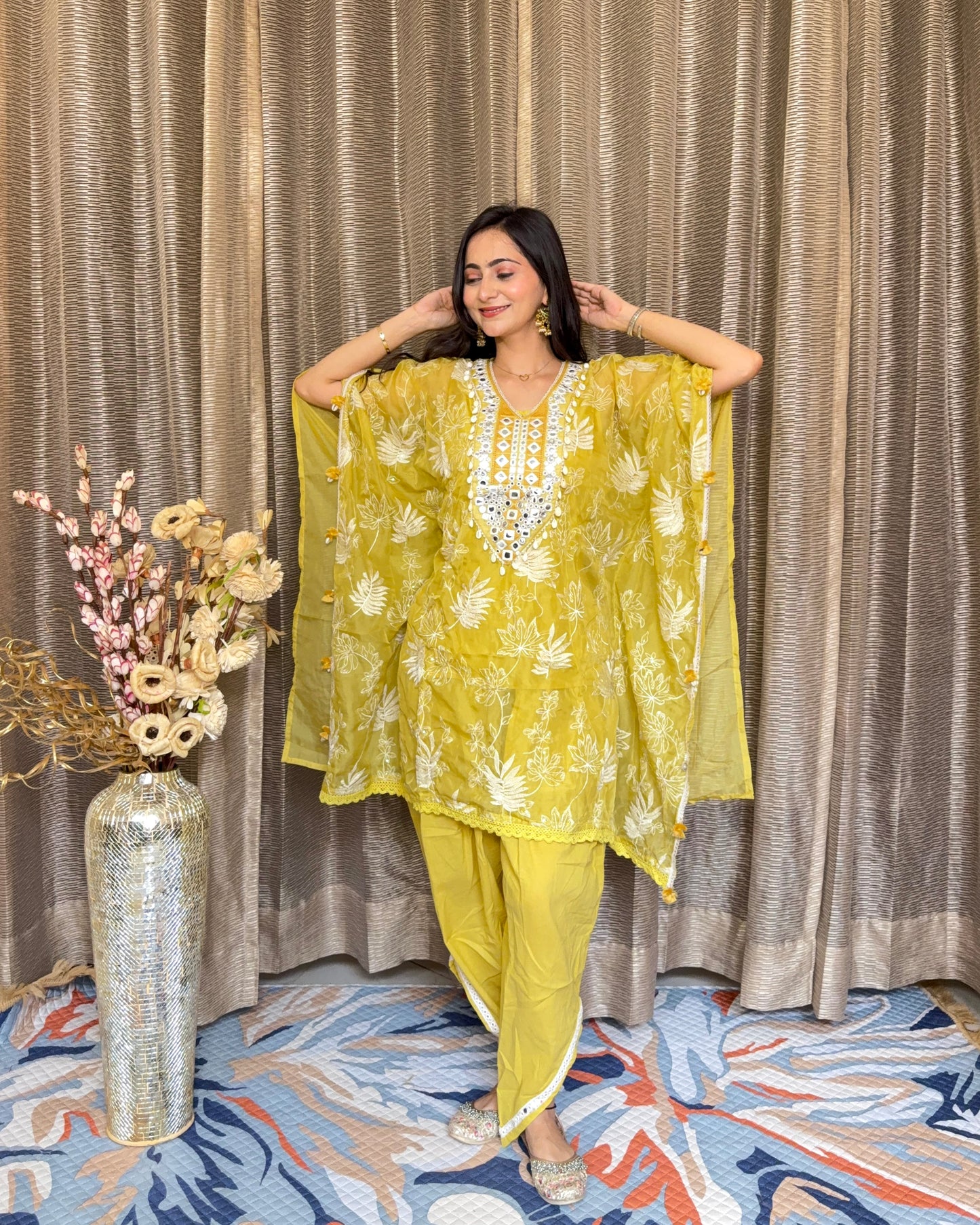 YELLOW KAFTAAN SET