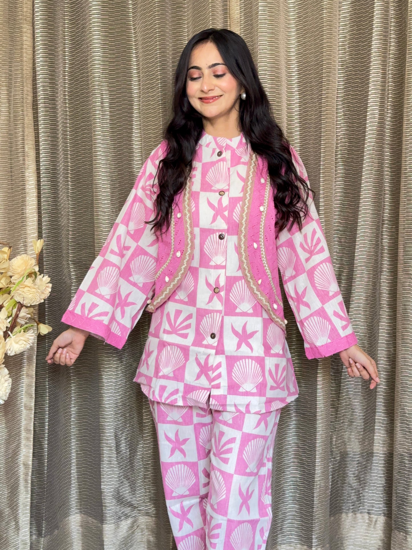 PINK JACKET COORD SET