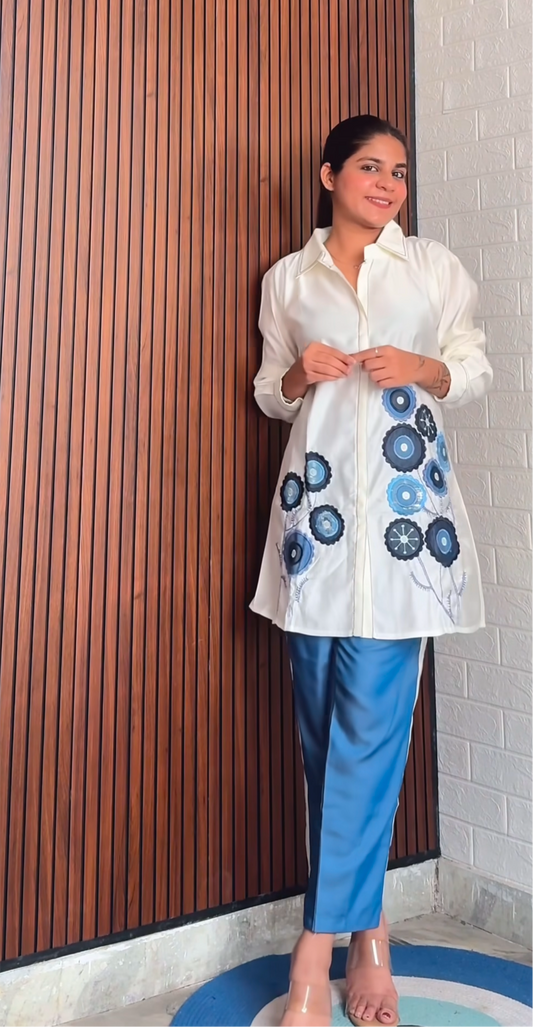 FLOWER DENIM COORDSET