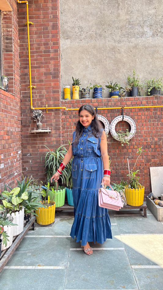 Denim Blue Maxi Dress