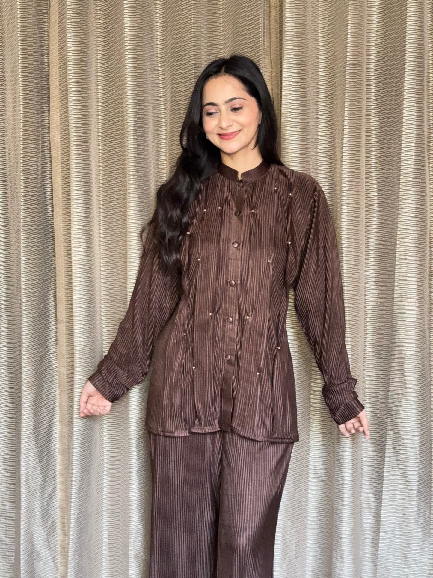 PLEATED COORD SET