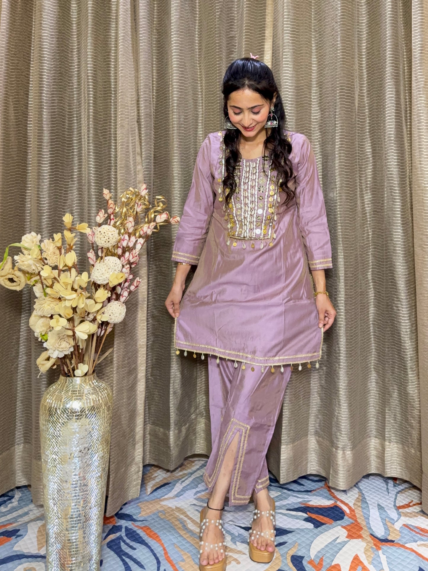 PURPLE COIN COORD SET