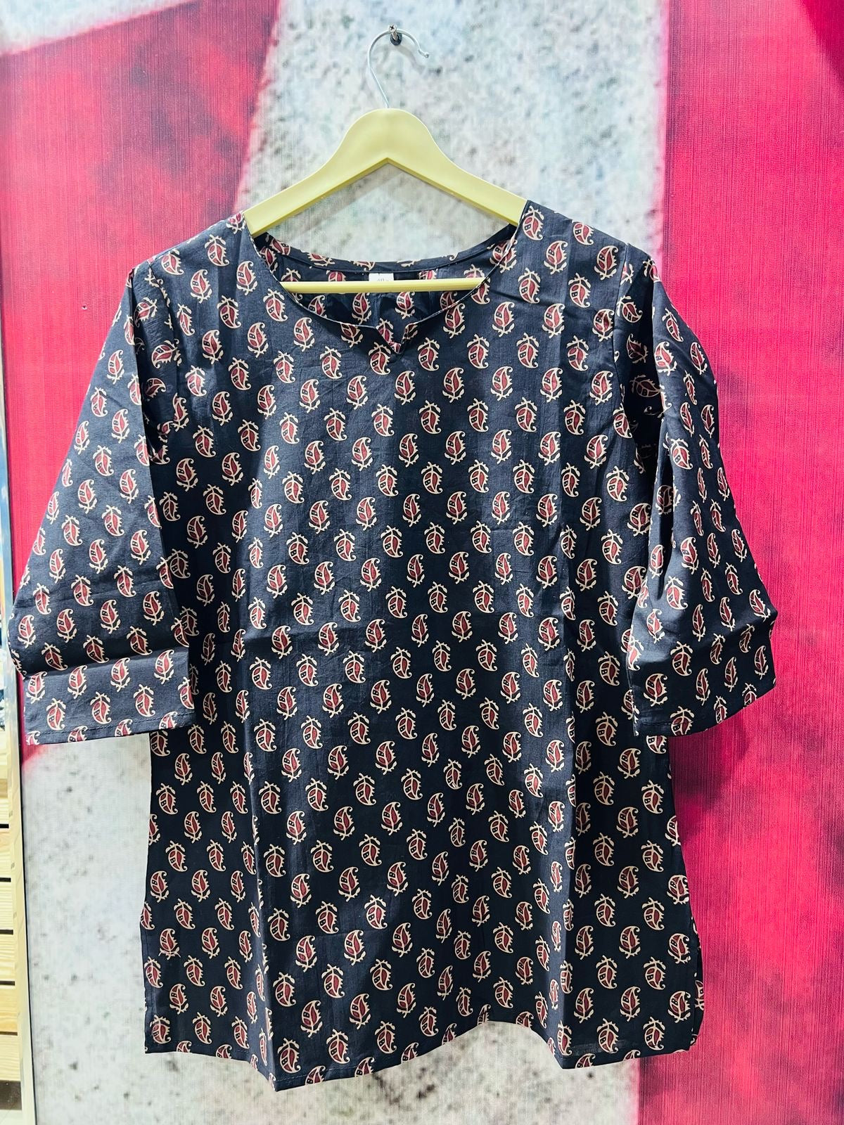 Black leaf Short Kurta