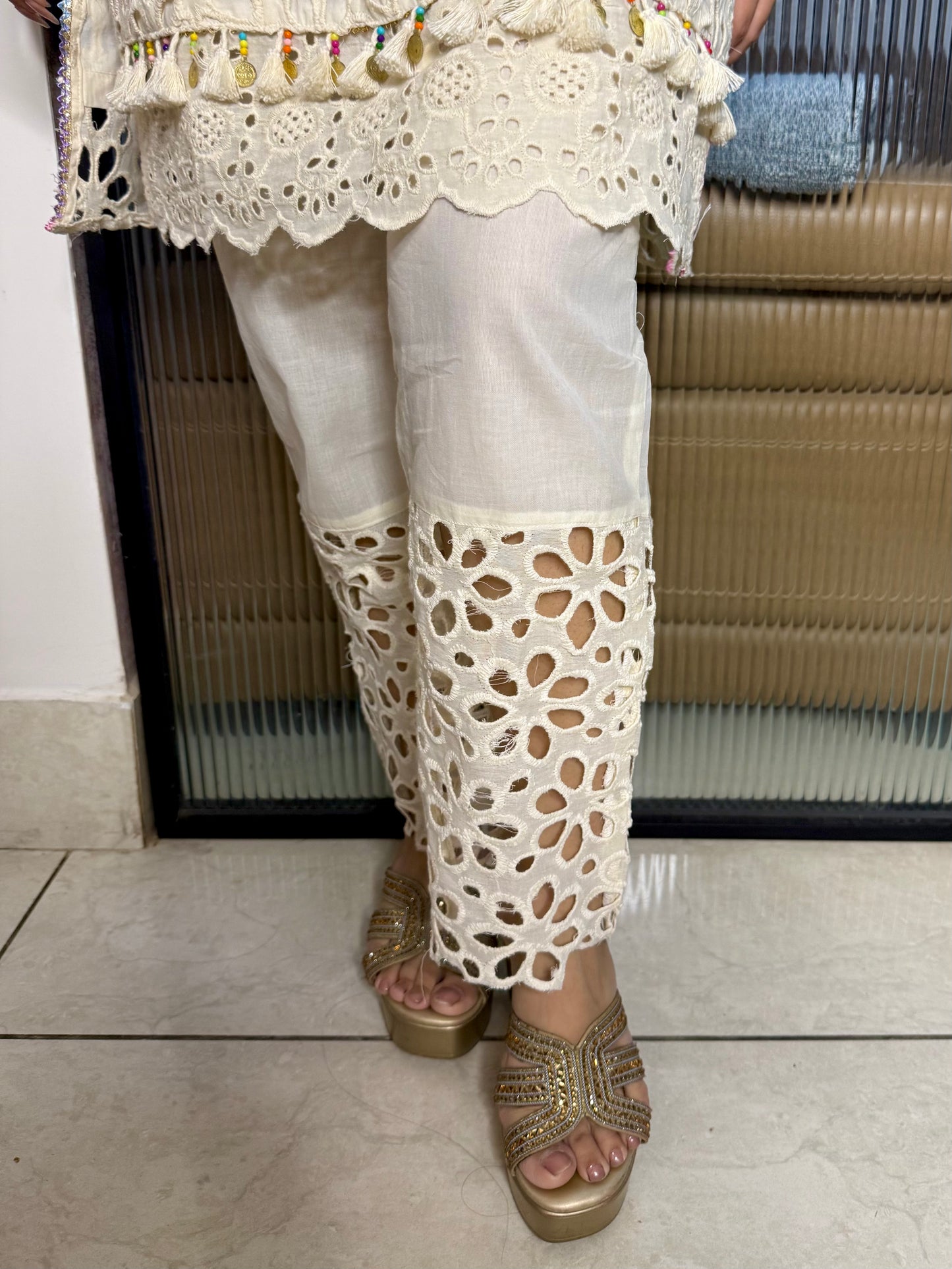 SCHIFFLI CREAM COORDSET