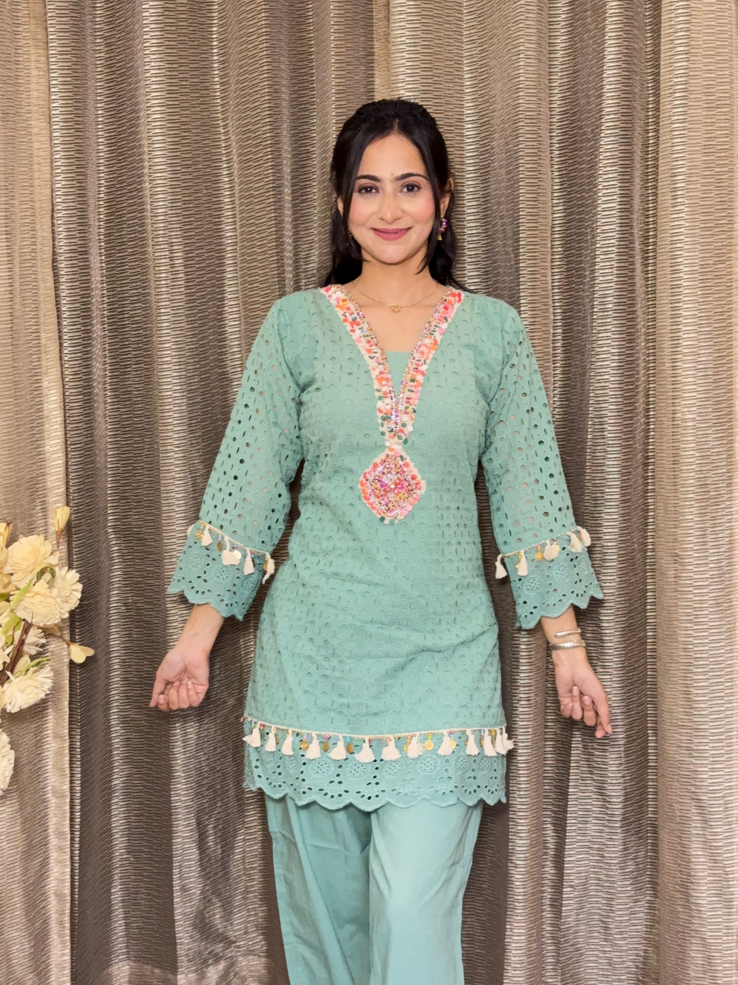 RANGEELA SCHIFFLI COORD SET