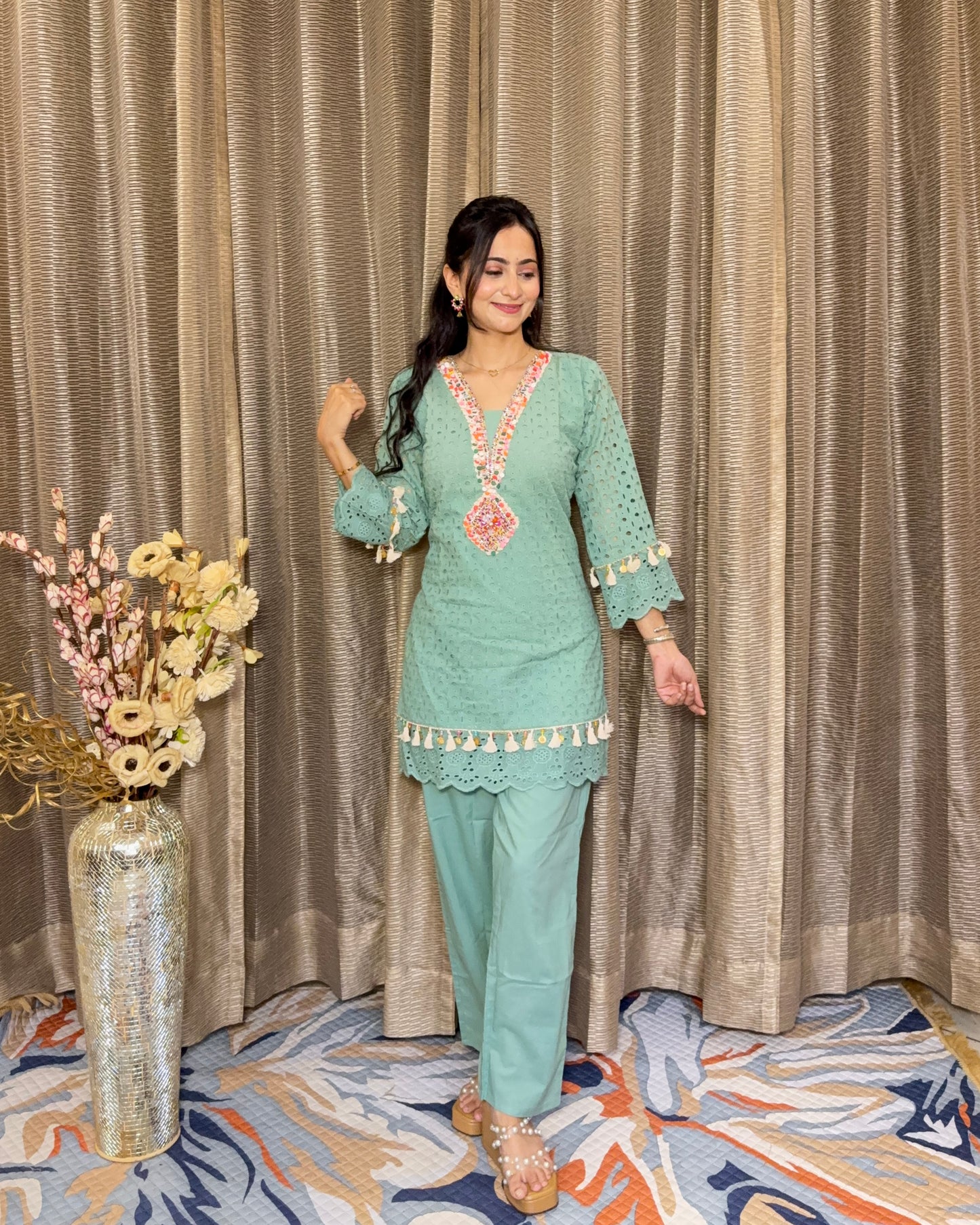 RANGEELA SCHIFFLI COORD SET